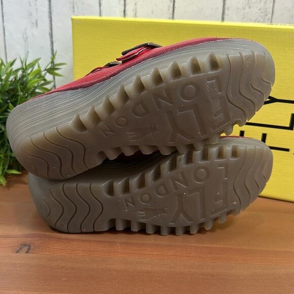 FLY London Yorn Leather Buckle Wedges Sandals Size 38 - Picture 10 of 12